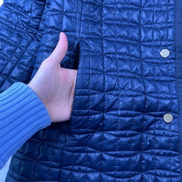 Kate Spade Coat Womens Medium Deep Navy Quilted Jacket Preppy Outerwear Warm - Picture 7 of 15
